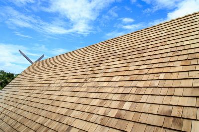 Natural Wood Roof Installation